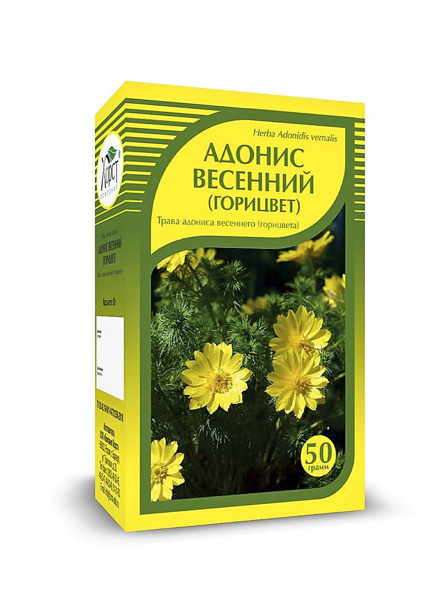 Купить онлайн Адонис весенний (горицвет) трава Хорст, 50 г в интернет-магазине Беришка с доставкой по Хабаровску и по России недорого.